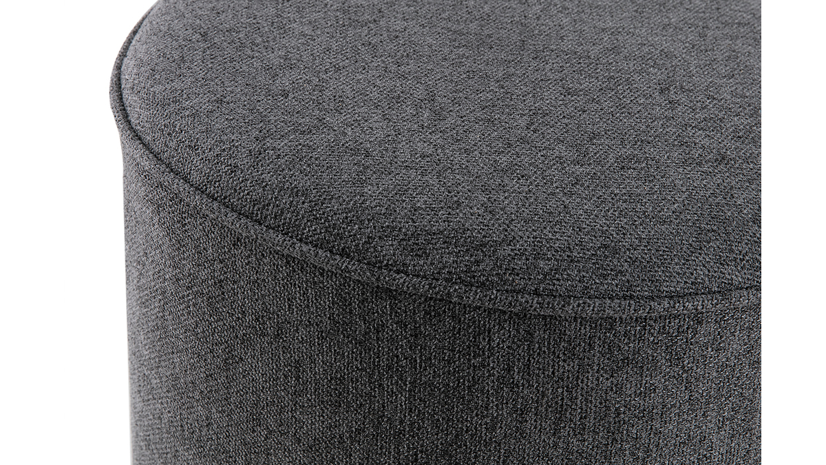 Puf redondo de tela gris antracita 40 cm diám. COQ